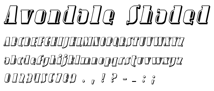 Avondale Shaded Italic font